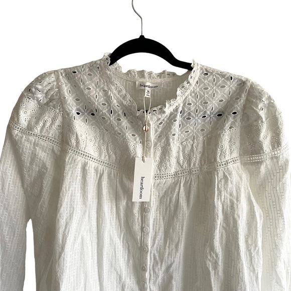 HEARTLOOM Button Front Long Sleeve Blouse
Ivory White Cream M - Picture 3 of 8